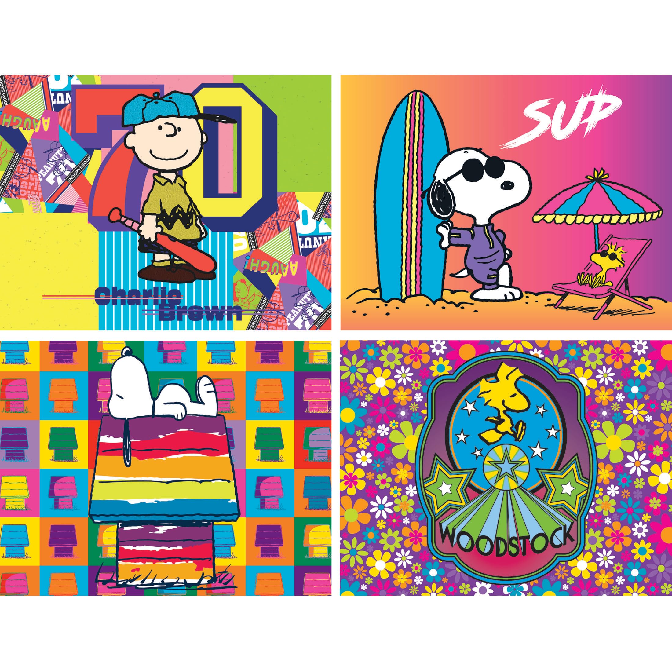 Amazon.com: RoseArt - Snack Size Multi-Puzzle Set - Peanuts - 4 x